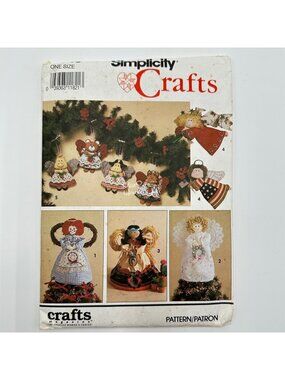 Simplicity Crafts Pattern 7549 UNCUT Angel Tree Topper & Ornaments